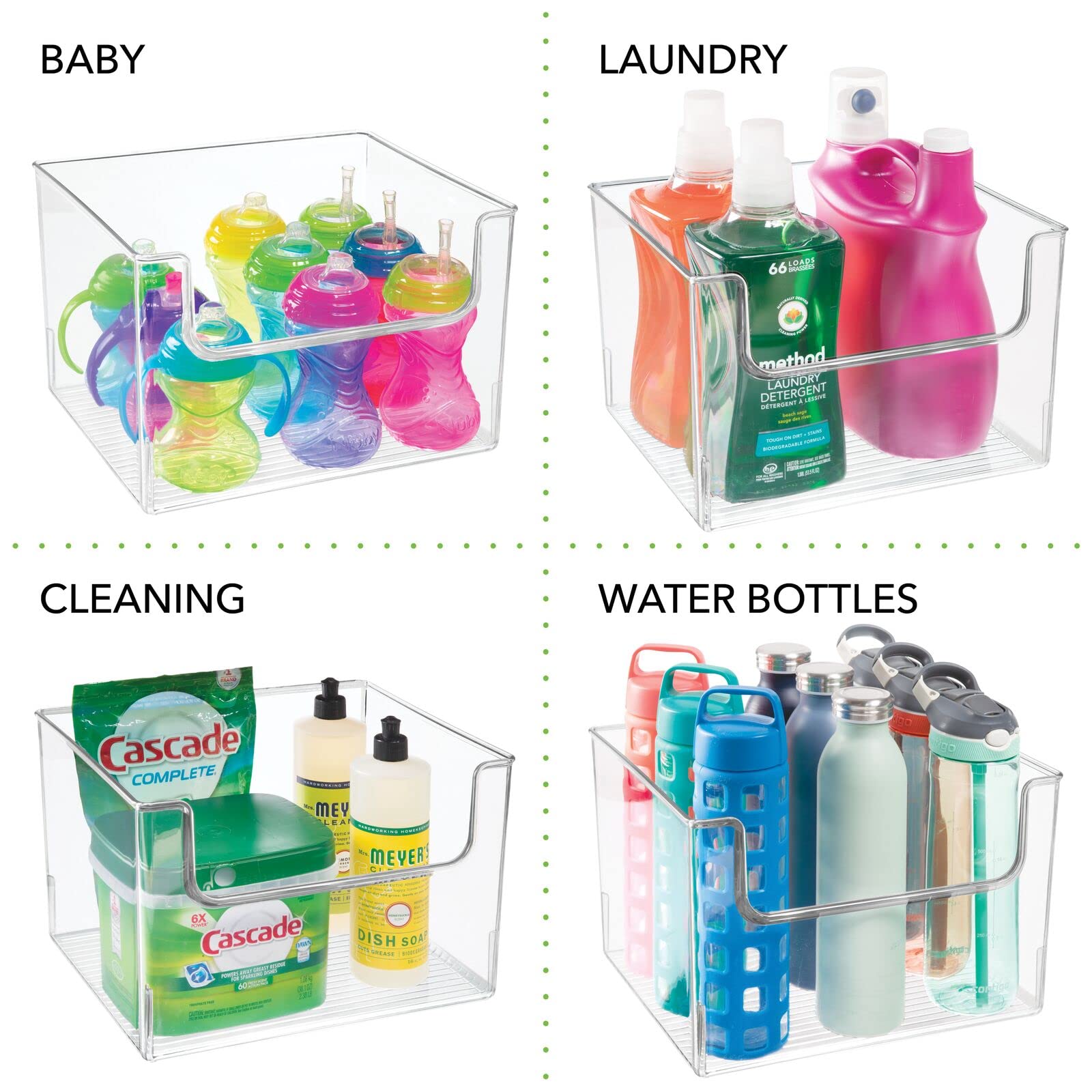 Mdesign Modern Plastic Open Front Dip Storage Organizer Bin Basket For Bathroom Organization - Vanity Shelf, Cubby, Cabinet, And